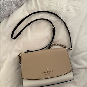 Kate Spade Tan and White Crossbody Bag